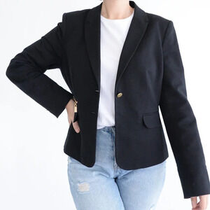 Vince Camuto Black Blazer with Single Gold Button Fitted  Jacket Size 14